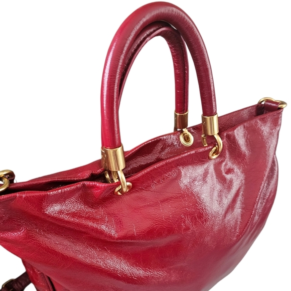 Marc Jacobs Red Patent Leather Two Way Too Hot To Handle Bag - Picture 5 of 14